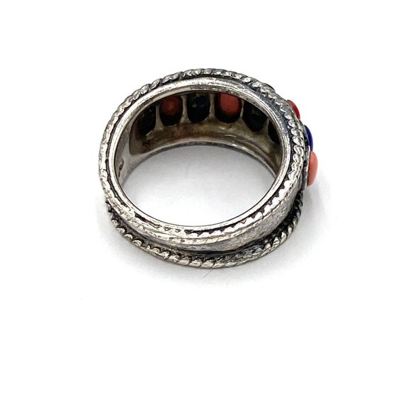 925 Ring Sterling Silver Cabochons Artisan Size 6.5 Band - Picture 11 of 13